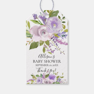 Lavender Floral Baby Showdusche Gefallen Tag Geschenkanhänger