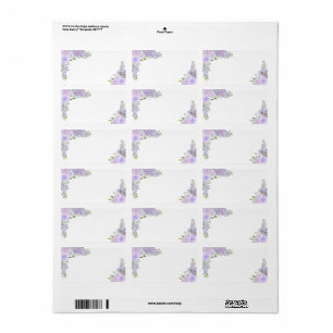Lavender Floral Blank DIY Hochzeitsadresse Adressaufkleber