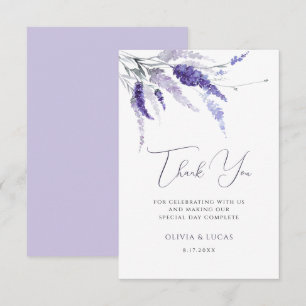 Lavender Floral Botanical Wild Blume Hochzeit Dankeskarte