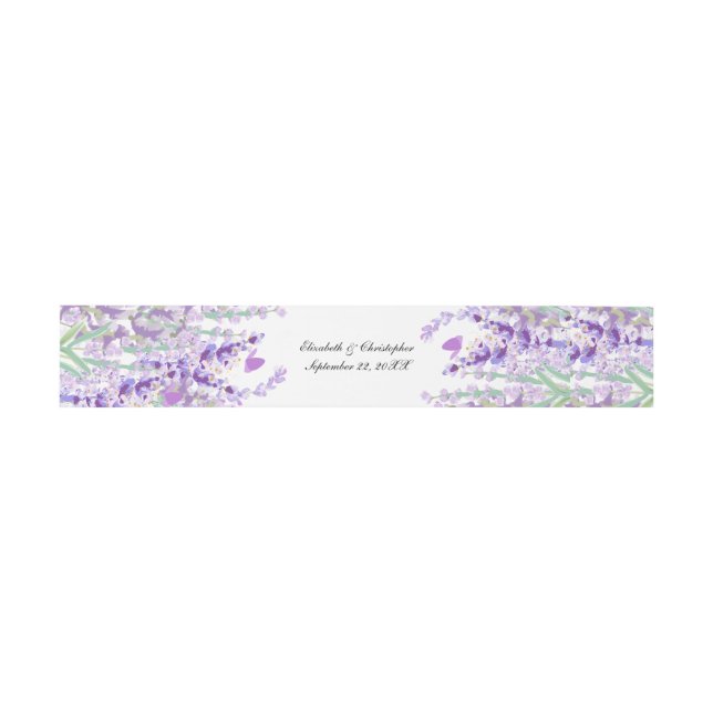 Lavender Floral Botanische Grüne Hochzeit Einladungsbanderole (Flach)