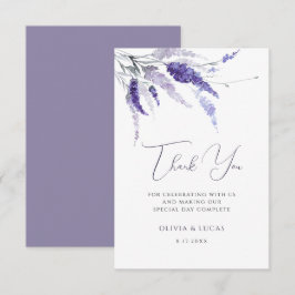 Lavender Floral Botanische Wildblumen Boho Wedding Dankeskarte
