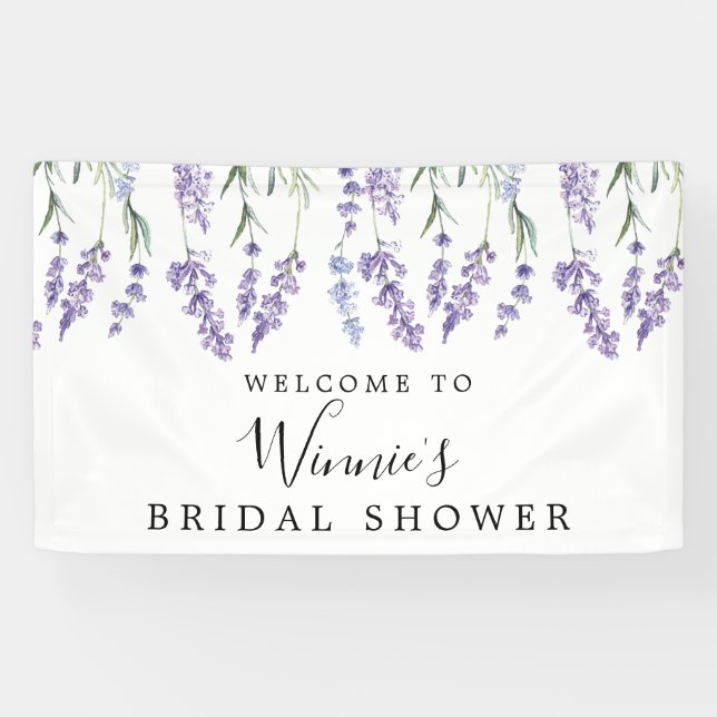 Lavender Floral Brautparty Banner (Horizontal)