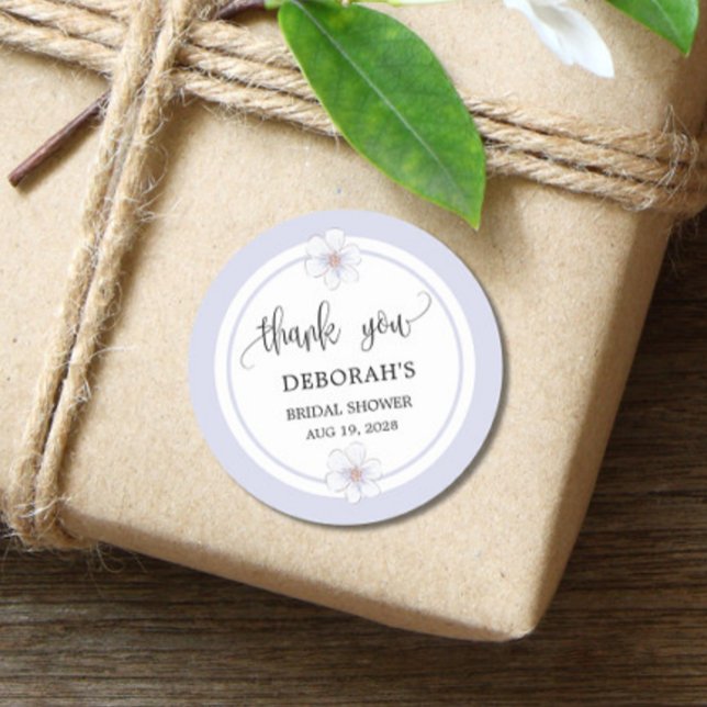 Lavender Floral Brautparty Runder Aufkleber (Von Creator hochgeladen)