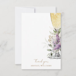 Lavender Floral Champagne Dusche Nachricht Vielen  Dankeskarte