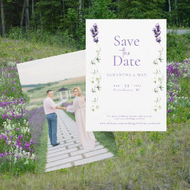 Lavender Floral Die Zwei von uns Foto Save the Dat Save The Date