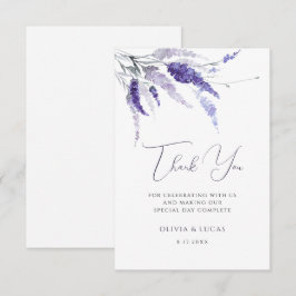 Lavender Floral Dusty Lila Wild Blume Hochzeit Dankeskarte