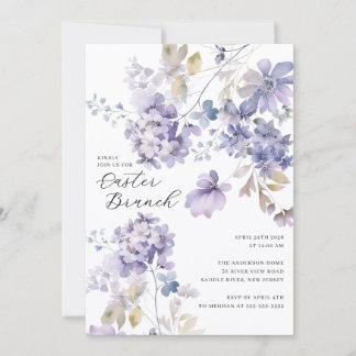 Lavender Floral Easter Brunch Invitation