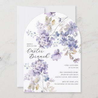 Lavender Floral Easter Brunch Invitation