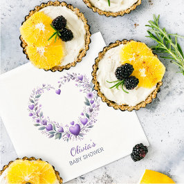 Lavender Floral Heart Baby Dusche Serviette