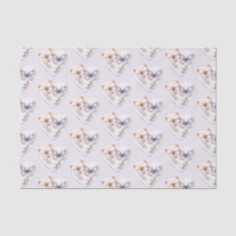 Lavender Floral Heart Pink Butterflies Birthday Seidenpapier