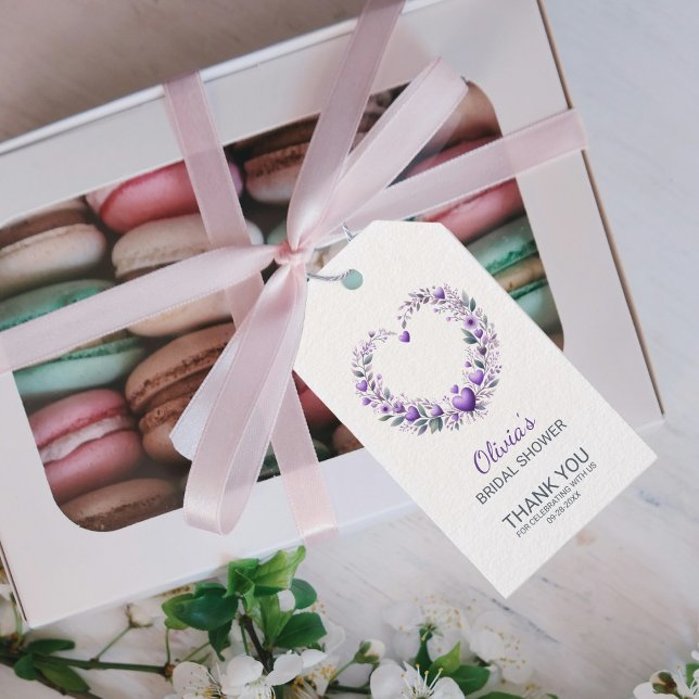 Lavender Floral Heart Vielen Dank Brautparty Geschenkanhänger (Von Creator hochgeladen)