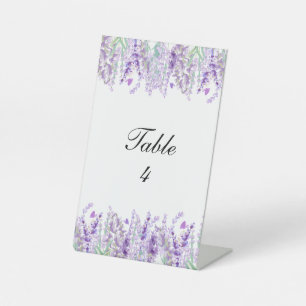 Lavender Floral Lila Green Tischnummer Wedding Sockelschild