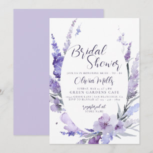 Lavender Floral Lilac Botanisches Brautparty Einladung