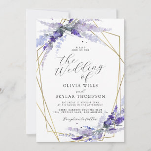 Lavender Floral Mauve Lila Lilac Wedding Einladung