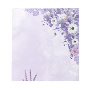 Lavender Floral Notepad for Daily Notes Notizblock