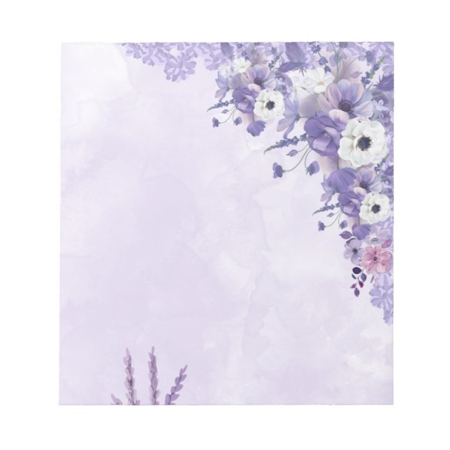 Lavender Floral Notepad for Daily Notes Notizblock (Vorderseite)