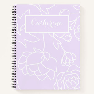 Lavender Floral Pastel Elegante Blume Notizbuch
