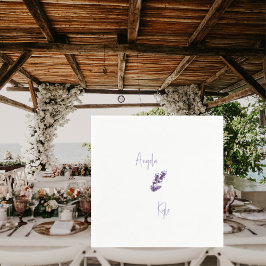 Lavender Floral Script Namen Wedding Cocktail Serviette