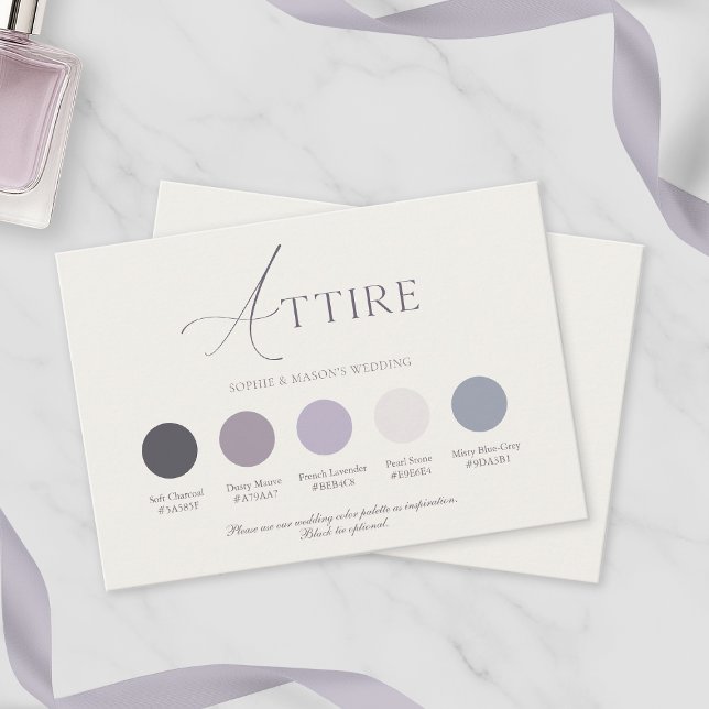 Lavender Floral Wedding Attire Card Einladung (Von Creator hochgeladen)