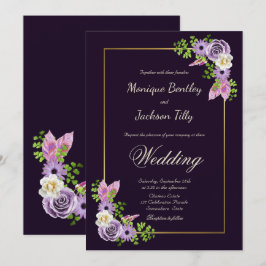 Lavender Floral Wedding Einladung