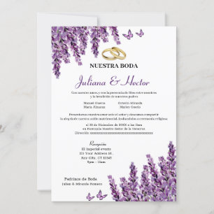 Lavender Floral Wedding Einladung