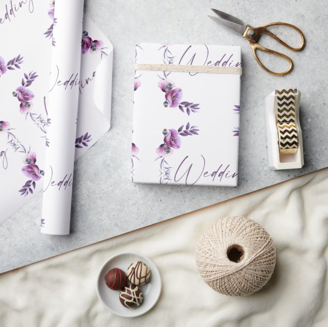 Lavender Floral Wedding Geschenkpapier (Basteln)