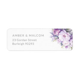 Lavender Floral Wedding Return Address Label
