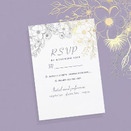 Lavender Floral Wedding RSVP Karte