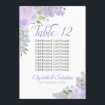 Lavender Floral Wedding Tischnummer & Names Large<br><div class="desc">Diese großformatigen Hochzeitskarten beinhalten eine Sitzkarte oder eine Liste von zehn Namen, um es Ihren Gästen zu erleichtern, den richtigen Tisch zu finden. Sie sind elegant in einem rustikalen bohenhaften Design mit handbemalten Aquarellfarben-Rose, Blumen und Gartengrün in blassfarbenen lila, Lavendel- und Lilatönen gestaltet. Ideal, um Ihrem Hochzeitsempfang ländlichen Charme und...</div>
