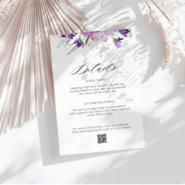 lavender florale Hochzeitskarte Begleitkarte