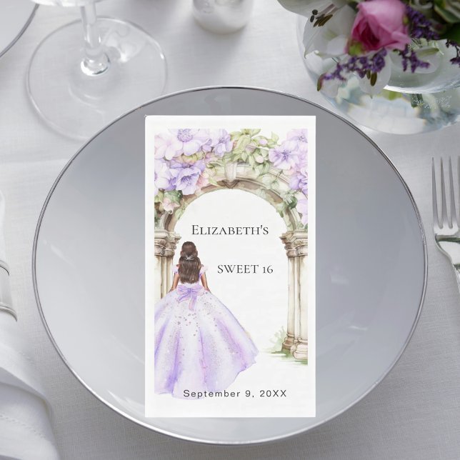 Lavender florals arch dress Sweet 16 Serviette (Von Creator hochgeladen)