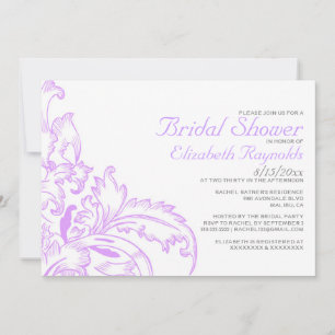 Lavender Flourissent Invitations de douche nuptial