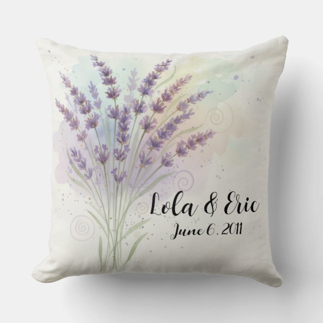 Lavender Flower Bouquet Anniversary Kissen (Vorderseite)