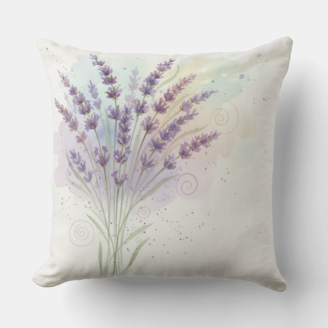 Lavender Flower Bouquet Kissen (Vorderseite)
