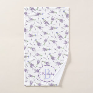 Lavender Flower Bung Motif pourpre Bow Monogramme