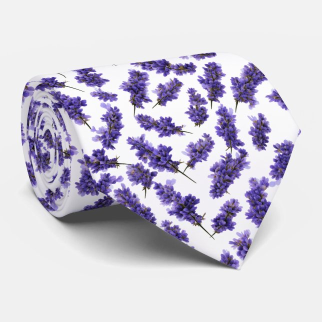 Lavender Flower Seamless Pattern Krawatte (Gerollt)