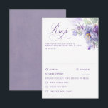 Lavender Flowers Botanical Chic Wedding RSVP Karte<br><div class="desc">Purple and gold botanical flowers wedding reply cards</div>