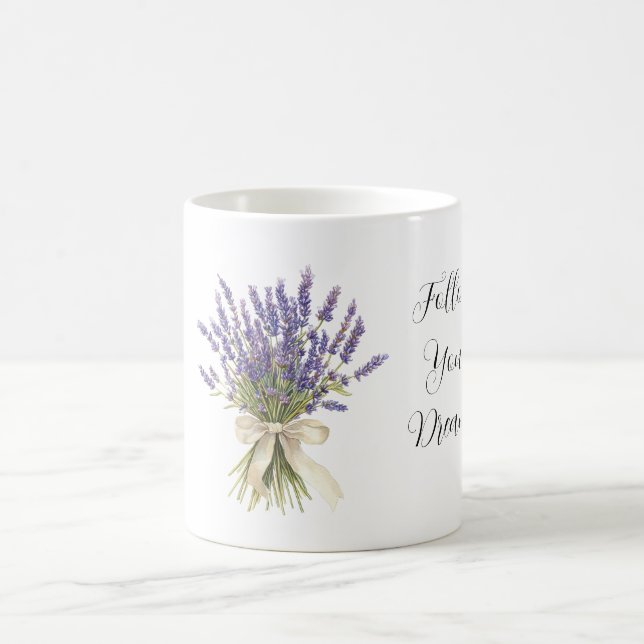 Lavender Flowers Cream Bow Kaffeetasse (Mittel)
