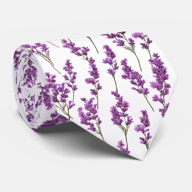 Lavender Flowers Pattern Krawatte (Gerollt)