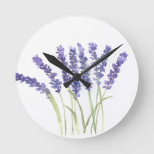 Lavender flowers runde wanduhr