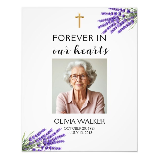 Lavender Foto Begräbniszeichen (Vorne)