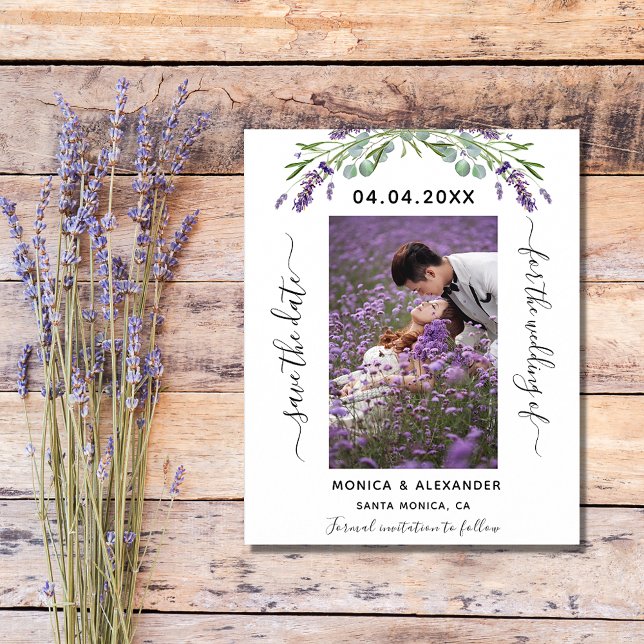 Lavender Foto Hochzeit Speichern Sie das Datum Flyer (Von Creator hochgeladen)