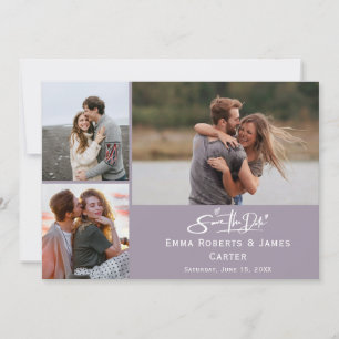 Lavender FotoCollage Save the Date