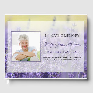 Lavender Funeral Guest Book   In Love Memory Gästebuch