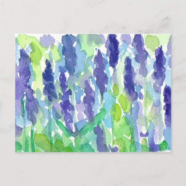 Lavender Garden Aquarellbilder Postkarte (Vorderseite)