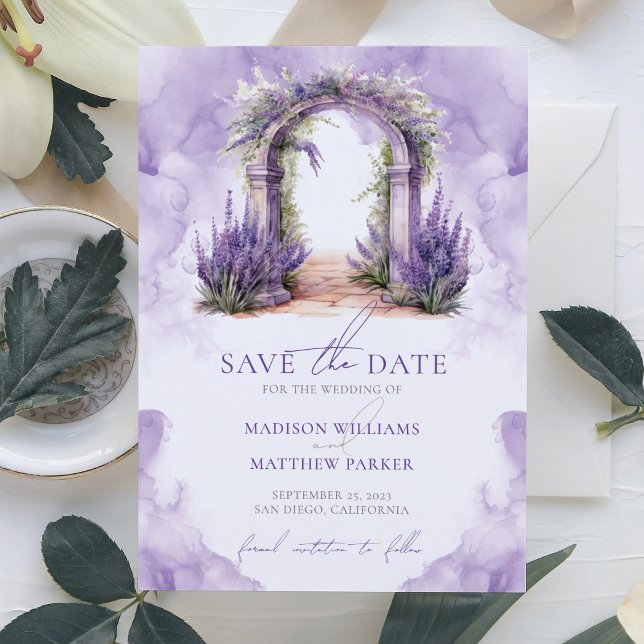 Lavender Garden Wedding Foto Personalisiert Save The Date (Von Creator hochgeladen)