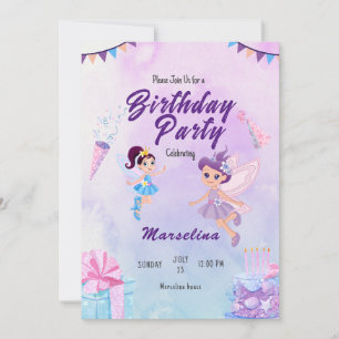 Lavender Geburtstagsparty Einladungskarte für Mädc
