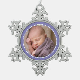 Lavender gerahmte Foto Schneeflocke Weihnachten Schneeflocken Zinn-Ornament