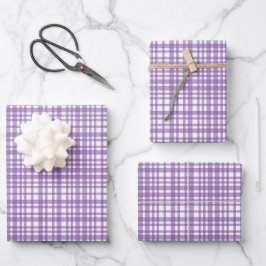 Lavender Gingham Packpapier Geschenkpapier Set