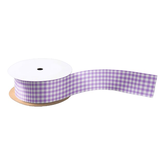 Lavender Gingham Satinband (Spule)